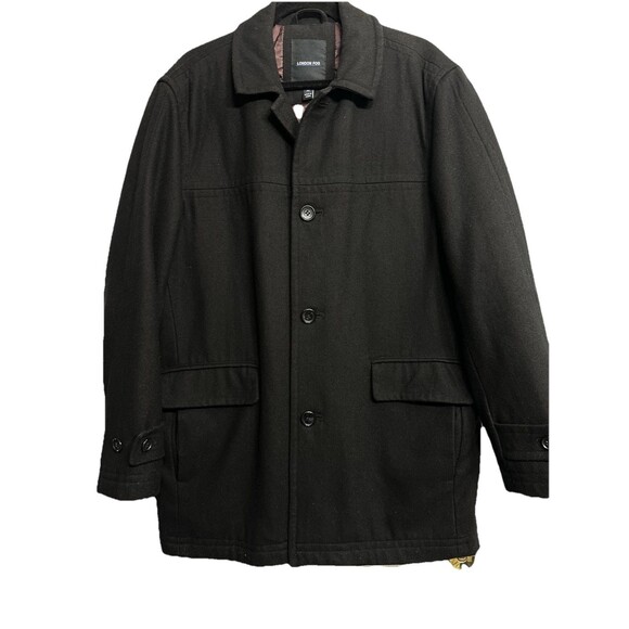 London Fog Other - London Fog Jacket  Coat Medium Men's Black Wool‎ Blend Pre-owned Great Condition
